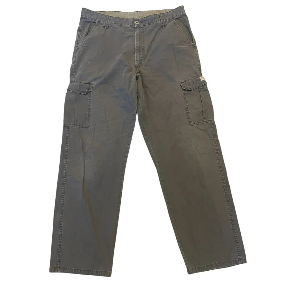 Vintage Wrangler Original cotton Cargo Pants - 36x32 - Flat Front Work Trousers